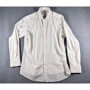 Mizzen Main Leeward Shirt Mens XL Solid White No Tuck Trim Fit Dress Preppy